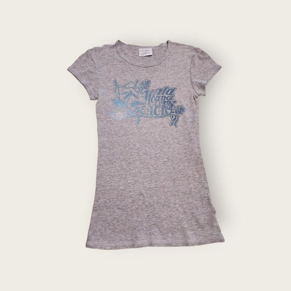 Vintage Y2k early 2000s Arizona grey with blue graphic print baby tee